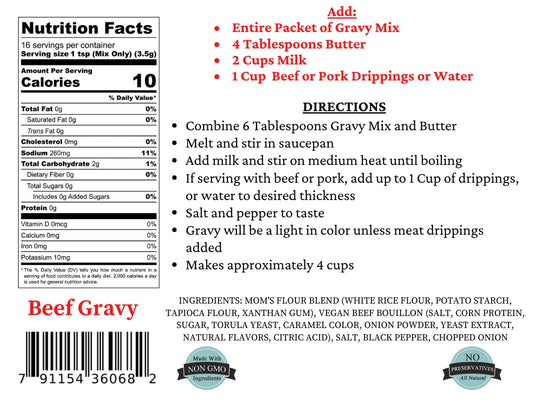 Gluten-Free Beef or Pork Gravy Mix