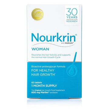 Nourkrin Woman for Healthy Hair Growth food supplement with Marilex, biotin and silica 60 tablet pack (1 month supply)