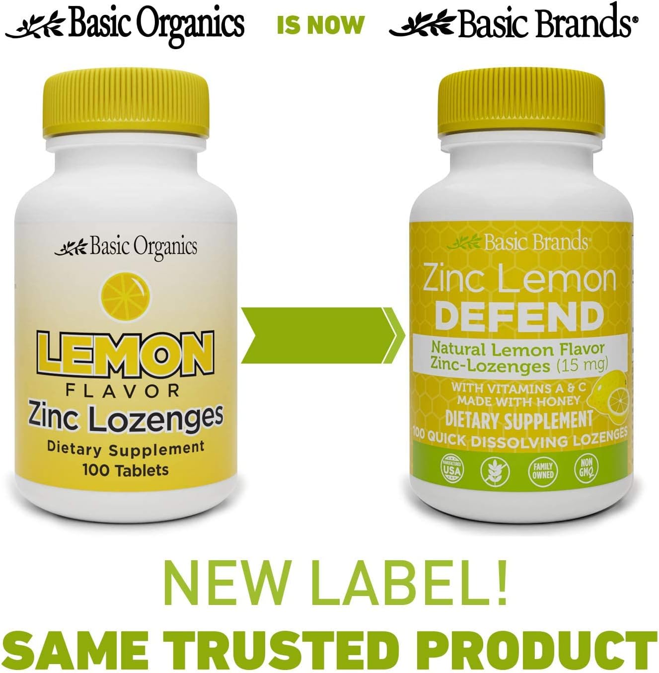 Basic Brands Zinc Lozenges, 100 Count, Lemon : Health & Household