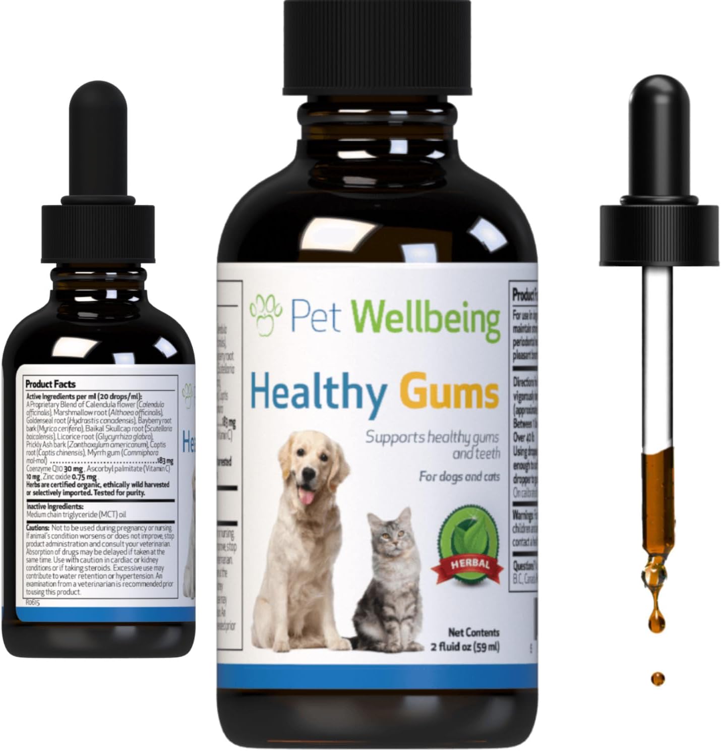 Pet Wellbeing - Healthy Gums For Cats - Natural Support For For Healthy Gums, Teeth And Breath In Felines - 2Oz (59Ml)