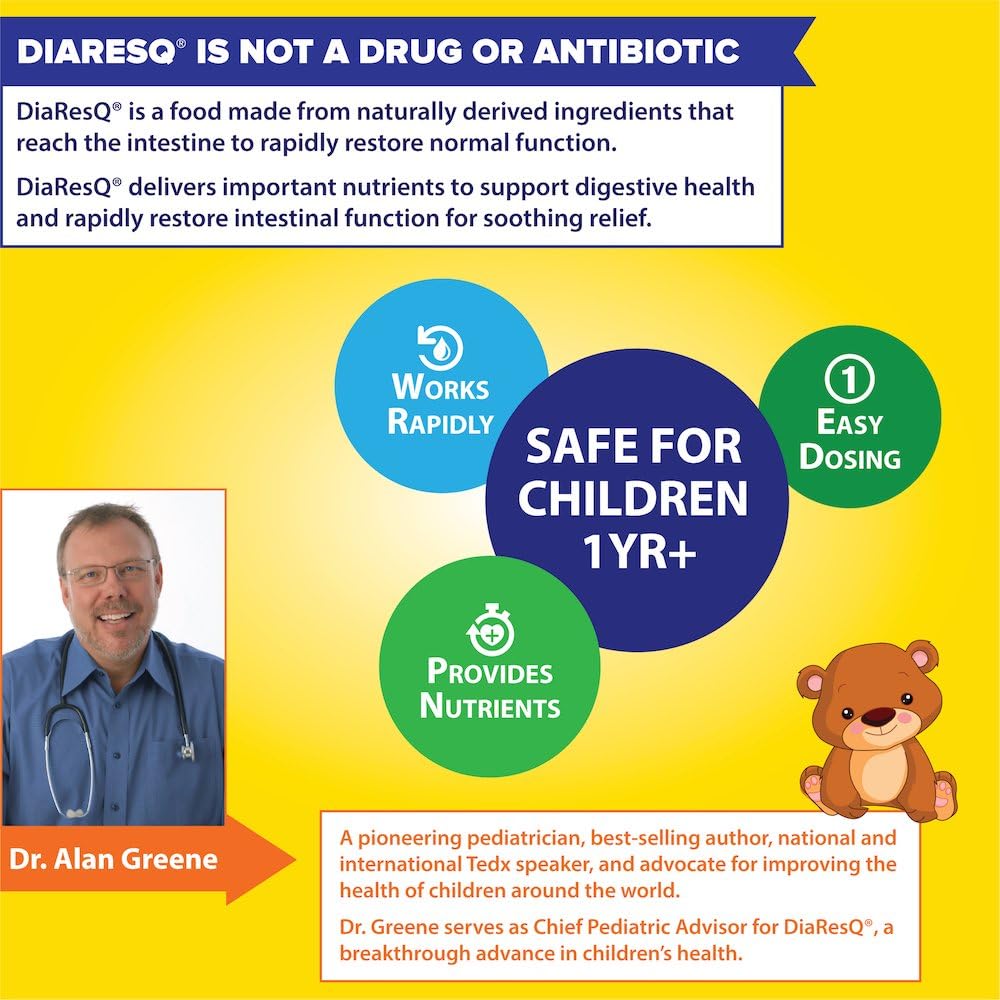 Diaresq Childrens Soothing Diarrhea Relief - 3 Packets : Health & Household