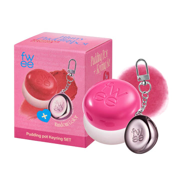 Lip&Cheek Blurry Pudding Pot + Pendant Keyring | Crush | Random Colored Keyring | Makeup Blush, Buildable Lightweight, Multi-Use Soft Matte Finish | 5G