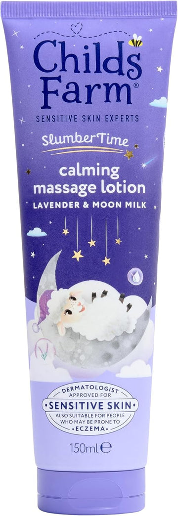 Childs Farm Slumbertime Sleep Calming Massage Lotion, Lavender & Moon Milk | Soothing & Hydrating | Suitable For Newborns With Dry, Sensitive Skin, 150Ml (Pack Of 2)