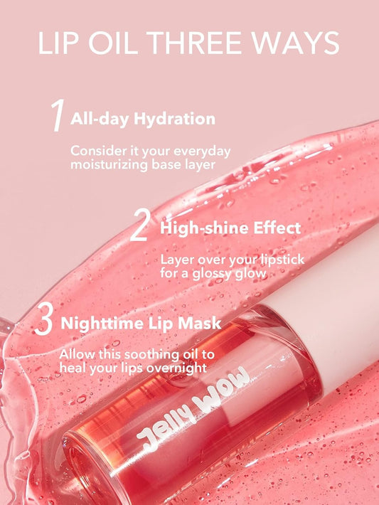 Sheglam Jelly Wow Hydrating Non-Sticky Lip Oil Moisturizing Plumping Lip Gloss - Berry Involved