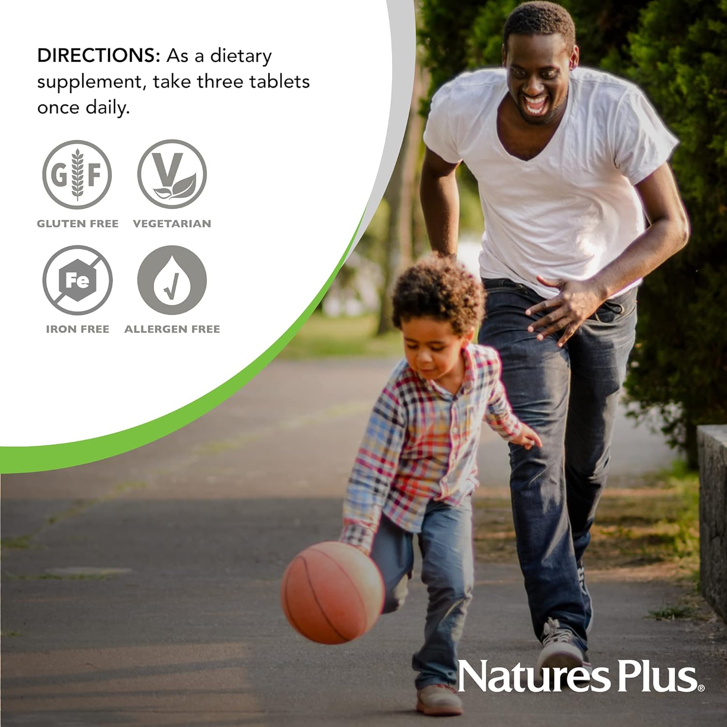 Natures Plus Source Of Life No Iron - 180 Tablets - Multi-Vitamin & Mineral Supplement - Supports Natural Energy & Overall Well-Being - Gluten Free, Vegetarian - 60 Servings