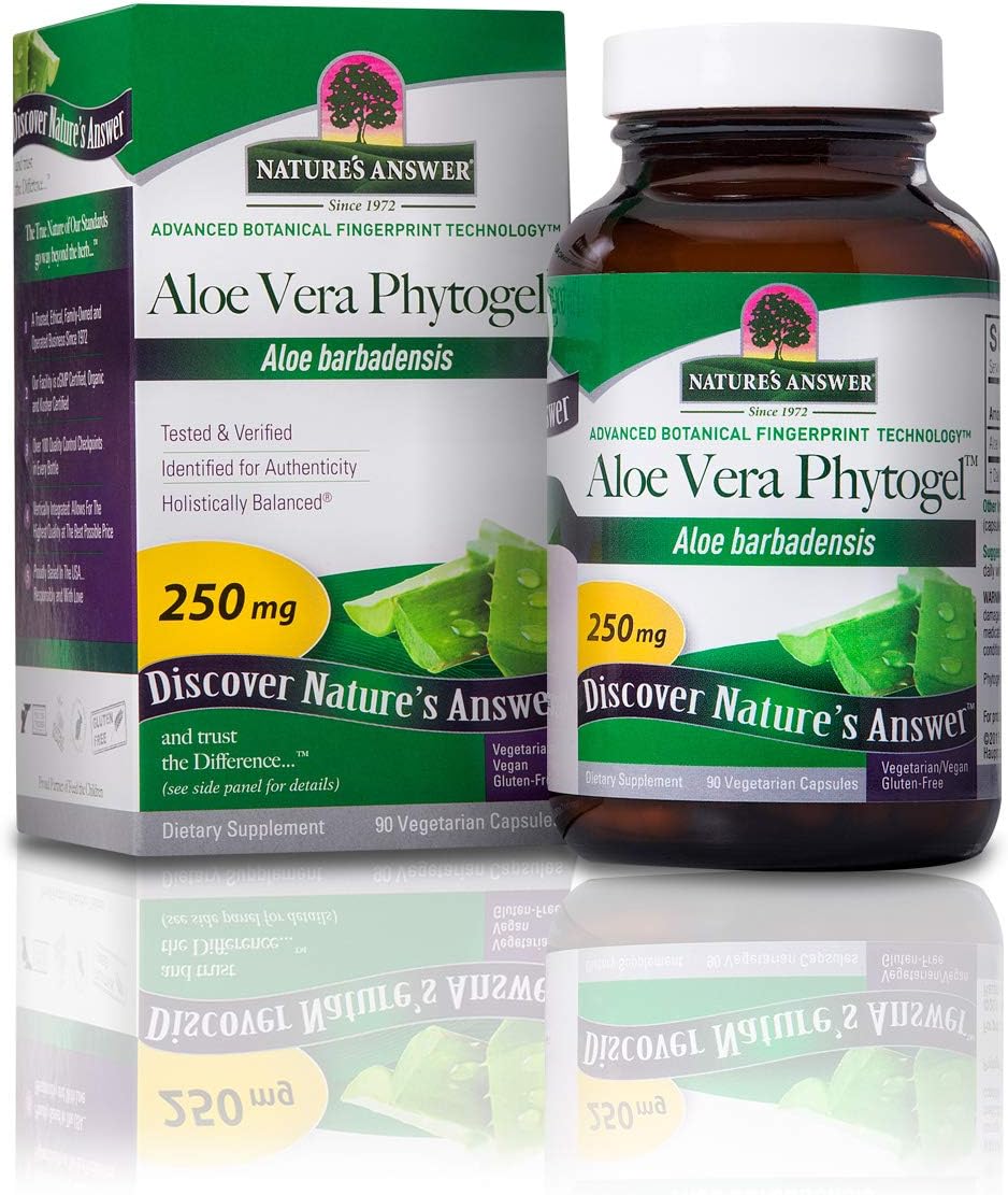 Nature'S Answer'S Aloe Vera Phytogel | Supports Digestive Health | Vegan, Non-Gmo | Veggie Capsules 90Ct