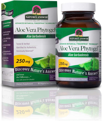 Nature'S Answer'S Aloe Vera Phytogel | Supports Digestive Health | Vegan, Non-Gmo | Veggie Capsules 90Ct
