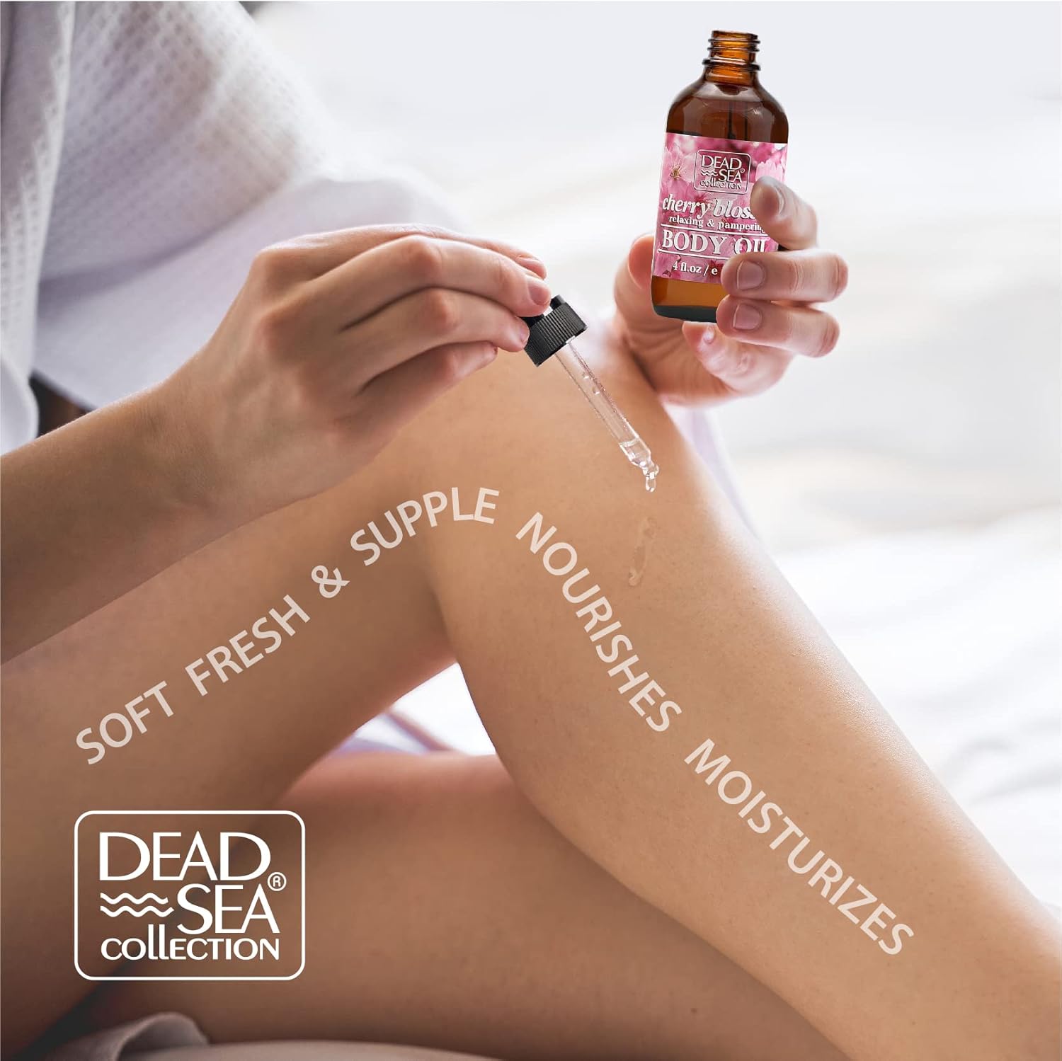 Dead Sea Collection Body Oil For Dry Skin - Cherry Blossom & Vitamin E, A, D Moisturizing Oil - Anti-Aging And Skin Elasticity Support - (4 Fl.Oz) : Beauty & Personal Care