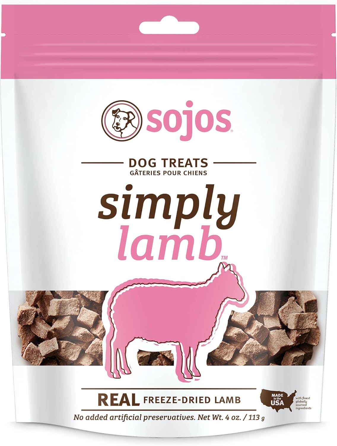 Sojos Simply Lamb Freeze-Dried Dog Treats, 4 oz