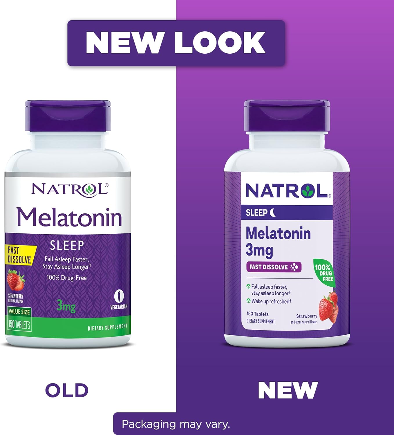 Natrol Melatonin Fast Dissolve Tablets, Helps You Fall Asleep Faster, Stay Asleep Longer, Easy to Take, Dissolves in Mouth, Strengthen Immune System, 3mg, 150 Count