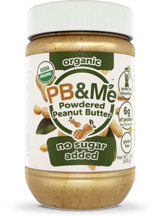 Pb&Me Natural Powdered Peanut Butter - Gluten Free, High Protein, Less Calorie Peanut Butter For Smoothie And Protein Shake Add Ins- 87% Less Fat Than Creamy Peanut Butter - No Sugar, 200G