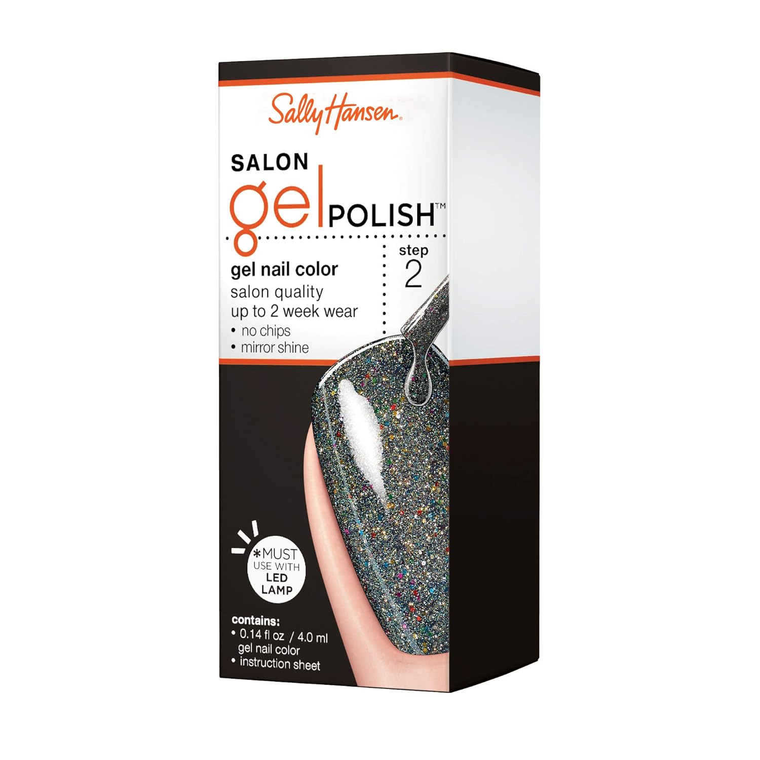 Sally Hansen Salon Pro Gel Nail Polish Lacquer, Glisten Up!, 0.24 Fl. Oz