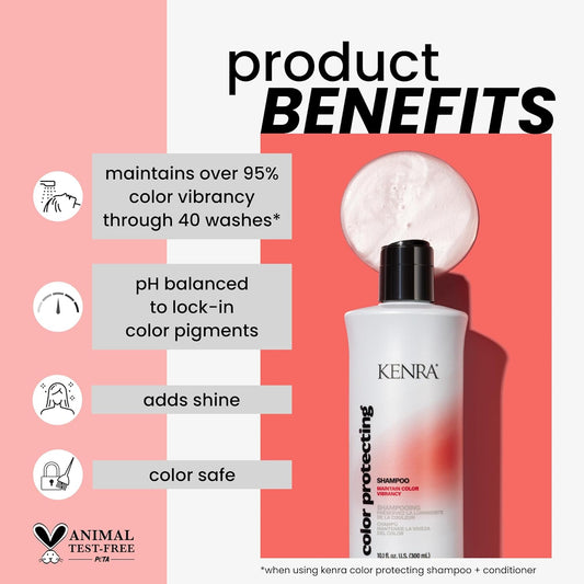 Kenra Color Protecting Shampoo | Color Safe | Maintain Over 95% Color Vibrancy Through 40 Washes | Enhances Shine | Ph-Balancing System | Color Maintenance | All Hair Types