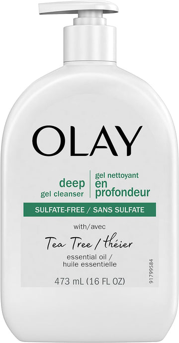 Olay Deep Gel Cleanser With Tea Tree Essential Oil, 16 Oz