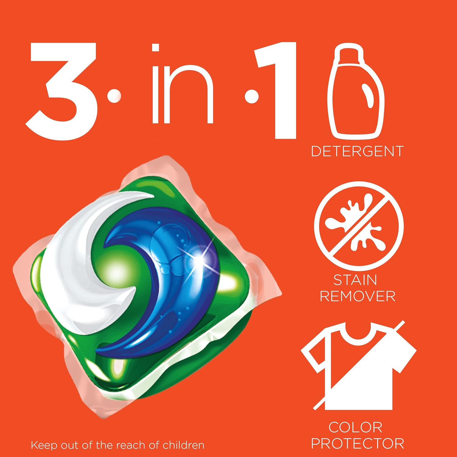 Tide Pods Liquid Laundry Detergent Soap Pacs, 4-In-1 Ultra Oxi, He Compatible, 3 Bag Value Pack, 75 Count