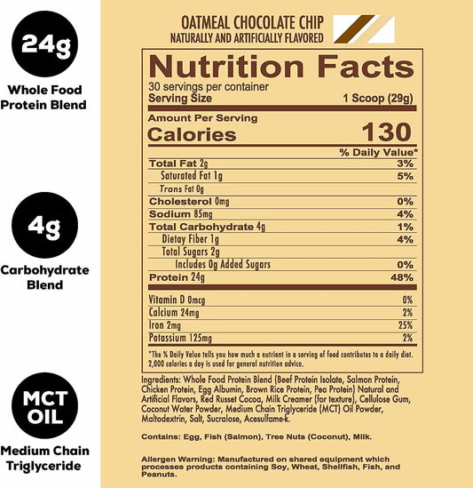 REDCON1 MRE Lite Whole Food Protein Powder, Oatmeal Chocolate Chip - L