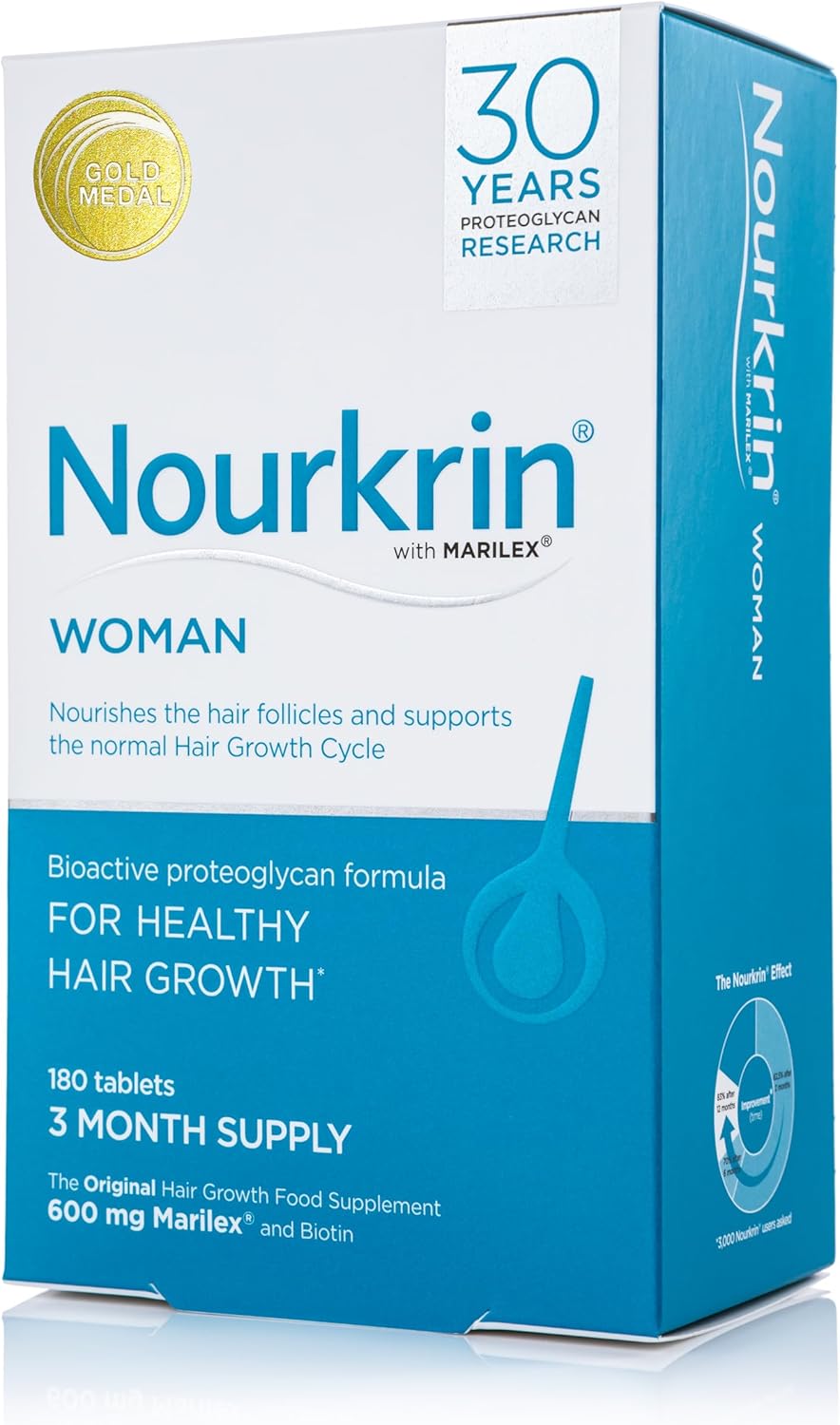 Nourkrin Woman For Healthy Hair Growth Food Supplement With Marilex, Biotin And Silica 180 Tablet Pack (3 Month Supply)