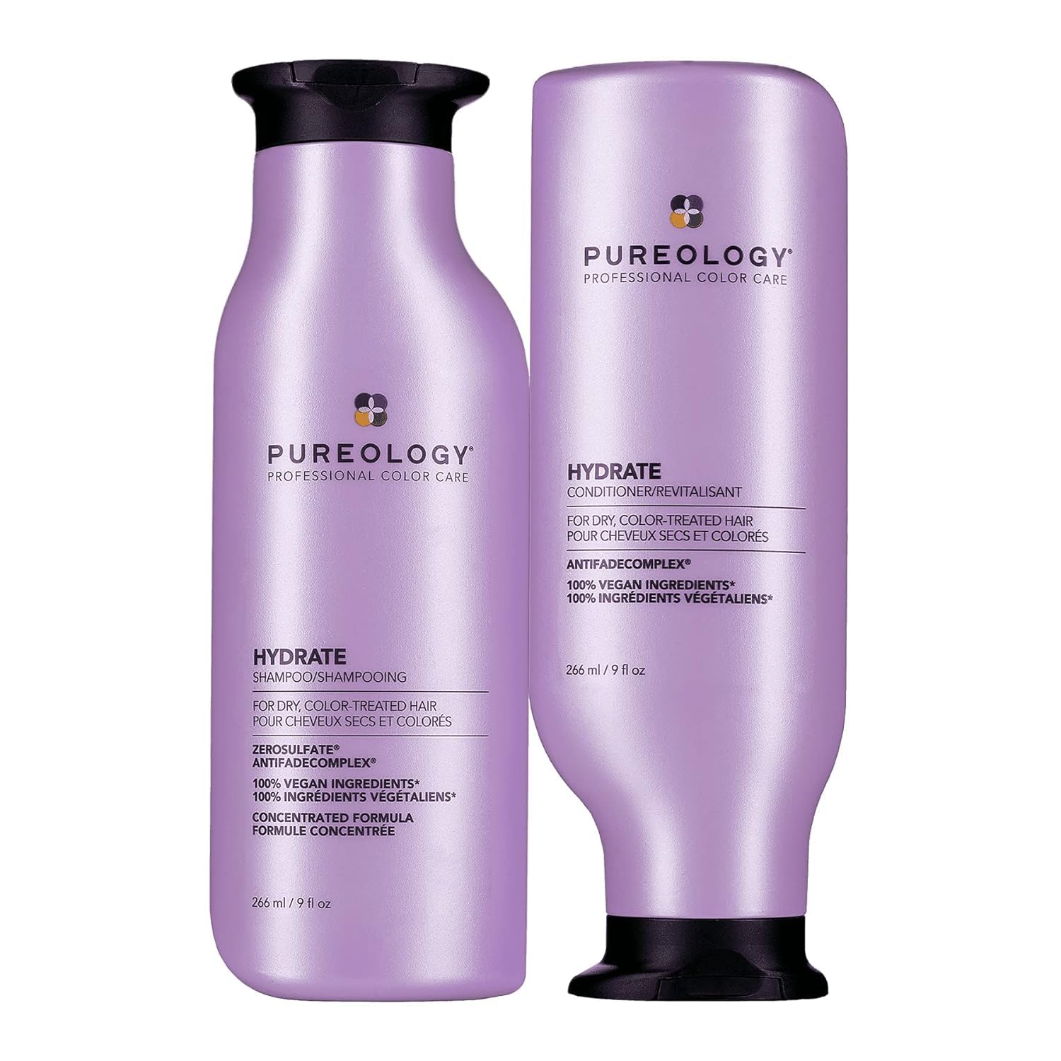 Pureology Hydrate Moisturizing Shampoo And Conditioner Set | Softens And Deeply Hydrates Dry Hair | For Medium To Thick Color Treated Hair | Sulfate-Free | Vegan