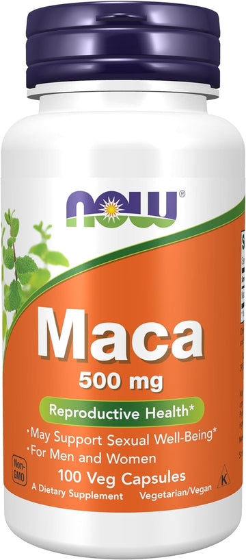 NOW Supplements, Maca (Lepidium meyenii) 500 mg, For Men and Women, Reproductive Health*, 100 Veg Capsules