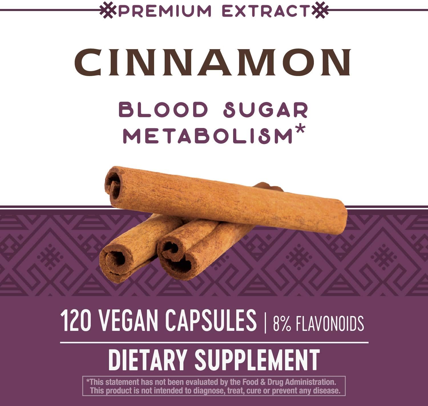 Nature's Way Premium Extract Cinnamon Standardized to 8% avonoids 120 Vcaps