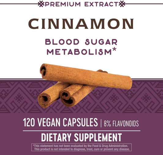 Nature's Way Premium Extract Cinnamon Standardized to 8% avonoids 120 Vcaps