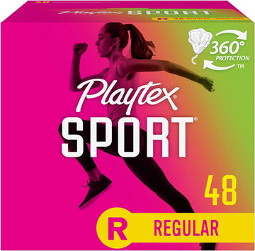 Playtex Sport Tampons, Regular Absorbency, Fragrance-Free - 48Ct (Packaging May Vary)