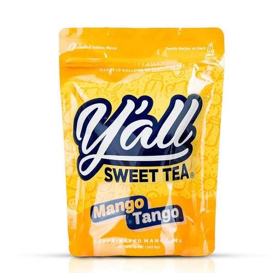 Y'All Sweet Tea - Mango Flavored Iced Tea Bags One Gallon Size In 10 Gallons Per Pack Quick Brew Southern Ice Tea With Tropical Mango Flavor | As Seen On Shark Tank (Caffeinated)