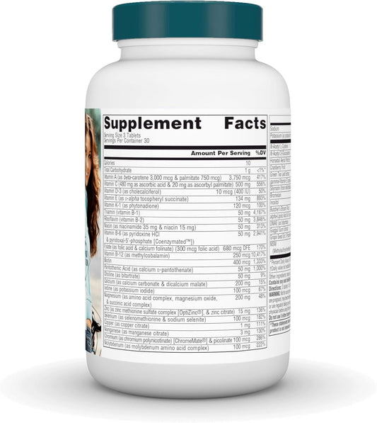 Source Naturals Women'S Life Force Multiple Iron Free - Daily Complete Multivitamin 13 Essential Vitamins, Antioxidants, Herbs, Nutrients & Minerals - Enhanced Energy & Immune Boost - 90 Tablets