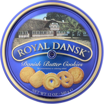 Royal Dansk 40635 Danish Butter Cookies, Reusable Tin, 12 Oz