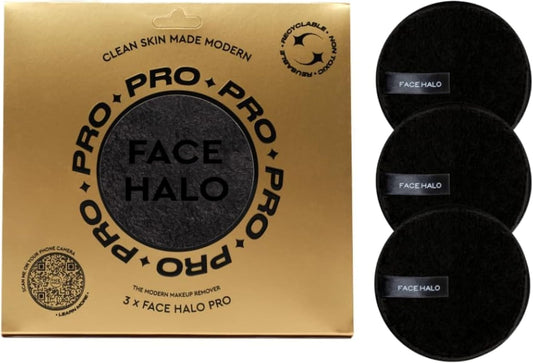 Face Halo Pro Makeup Remover, Eco-Friendly, Reusable, Vegan Friendly, Black, Set of 3 (Pack of 1) : Amazon.co.uk: Beauty