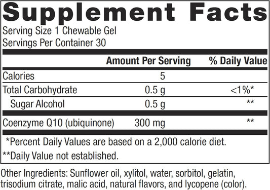 Metagenics Nutragems Coq10 300 - Antioxidant Supplement - For Energy Production Support* - Coenzyme Q10 - Lycopene For Color - Non-Gmo & Gluten-Free - 30 Chewable Gels