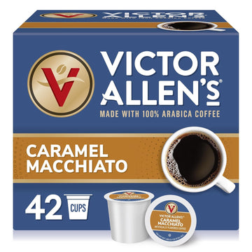 Victor Allen'S Coffee Caramel Macchiato Flavored, Medium Roast, 42 Count, Single Serve Coffee Pods For Keurig K-Cup Brewers