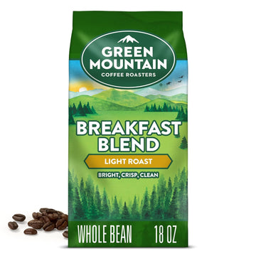 Green Mountain Coffee Roasters Breakfast Blend, Whole Bean Coffee, Bagged 18 oz