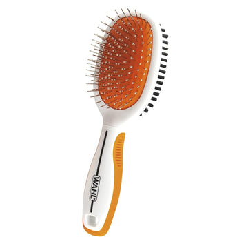 Wahl Premium Pet Double Sided Pin Bristle Brush With Patented Stacked Pin Design For Dogs - Removes Loose Hair & Stimulates The Skin While Creating A Soft Coat Shine - Model 858501