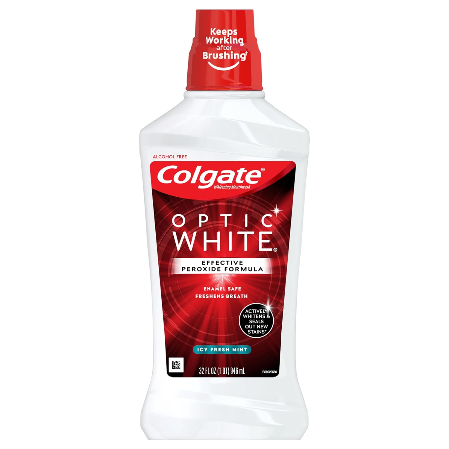 Colgate Optic White Whitening Mouthwash, Fresh Mint - 946Ml, 32 Fluid Ounce (3 Pack)