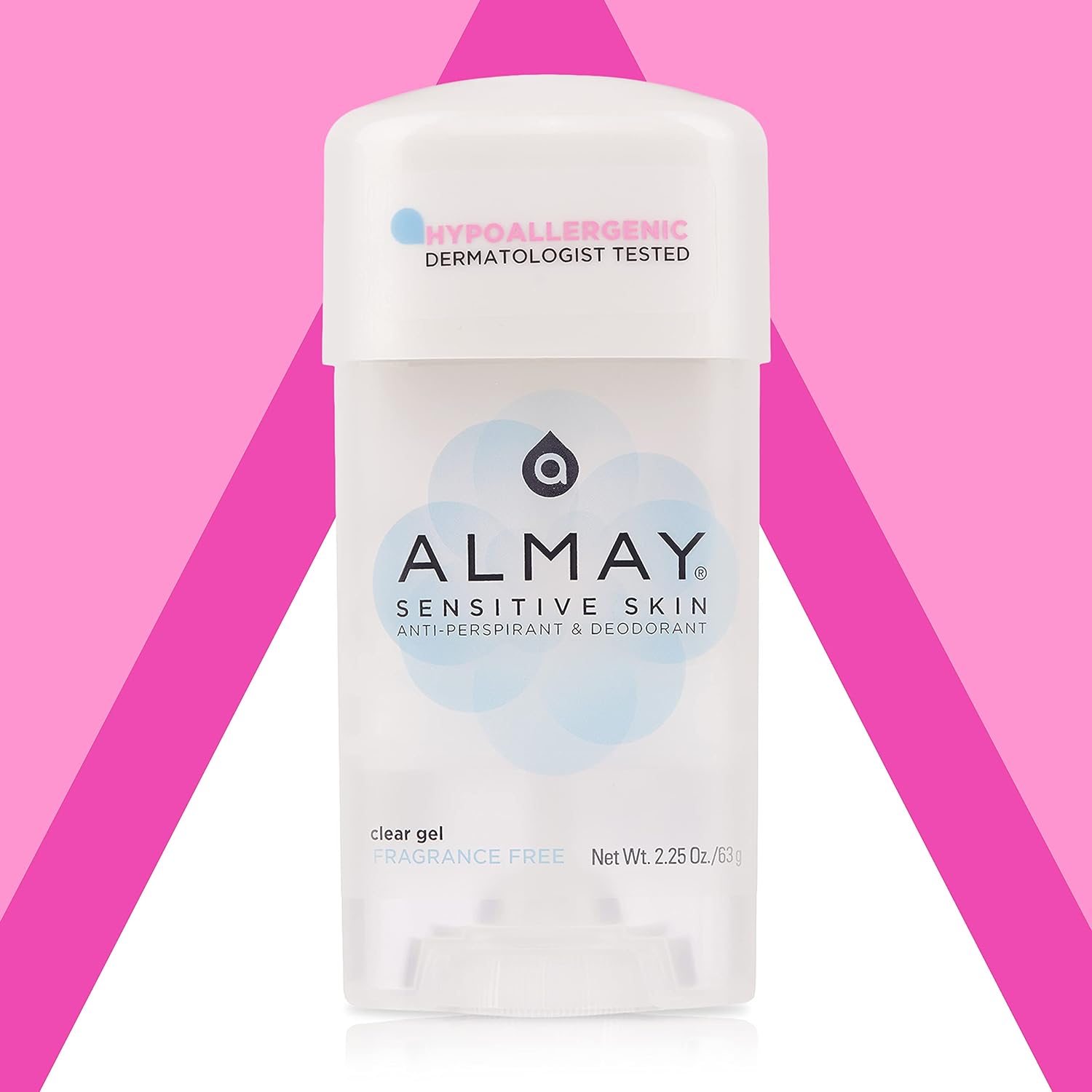 Almay Deodorant for Women, Gel Antiperspirant, Hypoallergenic, Dermatologist Tested for Sensitive Skin, Fragrance Free, 2.25 Oz : Antiperspirant Deodorants : Beauty & Personal Care