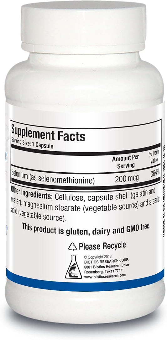 Biotics Research Selenomethionine – High Potency Selenium, Thyroid Gland Function, Dna Production, Cognitive Health, Potent Antioxidant. 90 Capsules