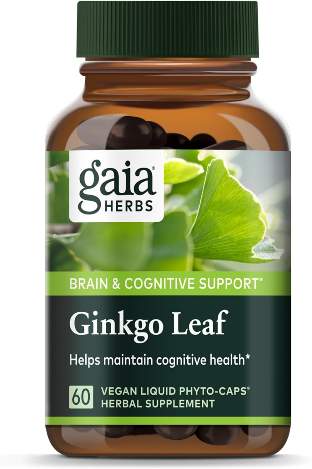 Gaia Herbs Ginkgo Leaf - Traditionally Used To Support Healthy Circulation And Brain Function - Organic, Herbal Supplement - 60 Vegan Liquid Phyto-Capsules (20-Day Supply)