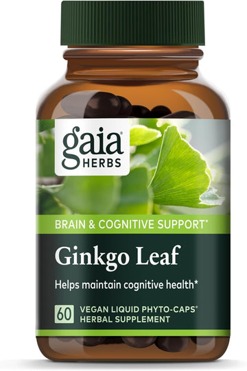 Gaia Herbs Ginkgo Leaf - Traditionally Used To Support Healthy Circulation And Brain Function - Organic, Herbal Supplement - 60 Vegan Liquid Phyto-Capsules (20-Day Supply)