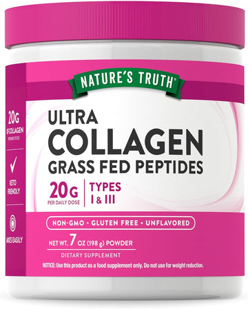 Nature'S Truth Collagen Powder | 7 Oz | Type I And Iii | Grass Fed, Paleo And Keto Friendly Collagen Peptides | Unflavored | Non-Gmo And Gluten Free Supplement