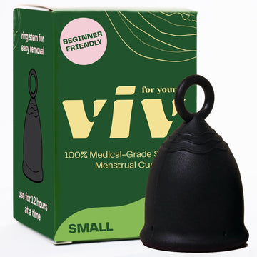 Viv for Your V Menstrual Cup | Small | Safe, Comfortable, Alternative to Tampons and Pads | Ring for Easy Removal | Medical-Grade Silicone Period Cup