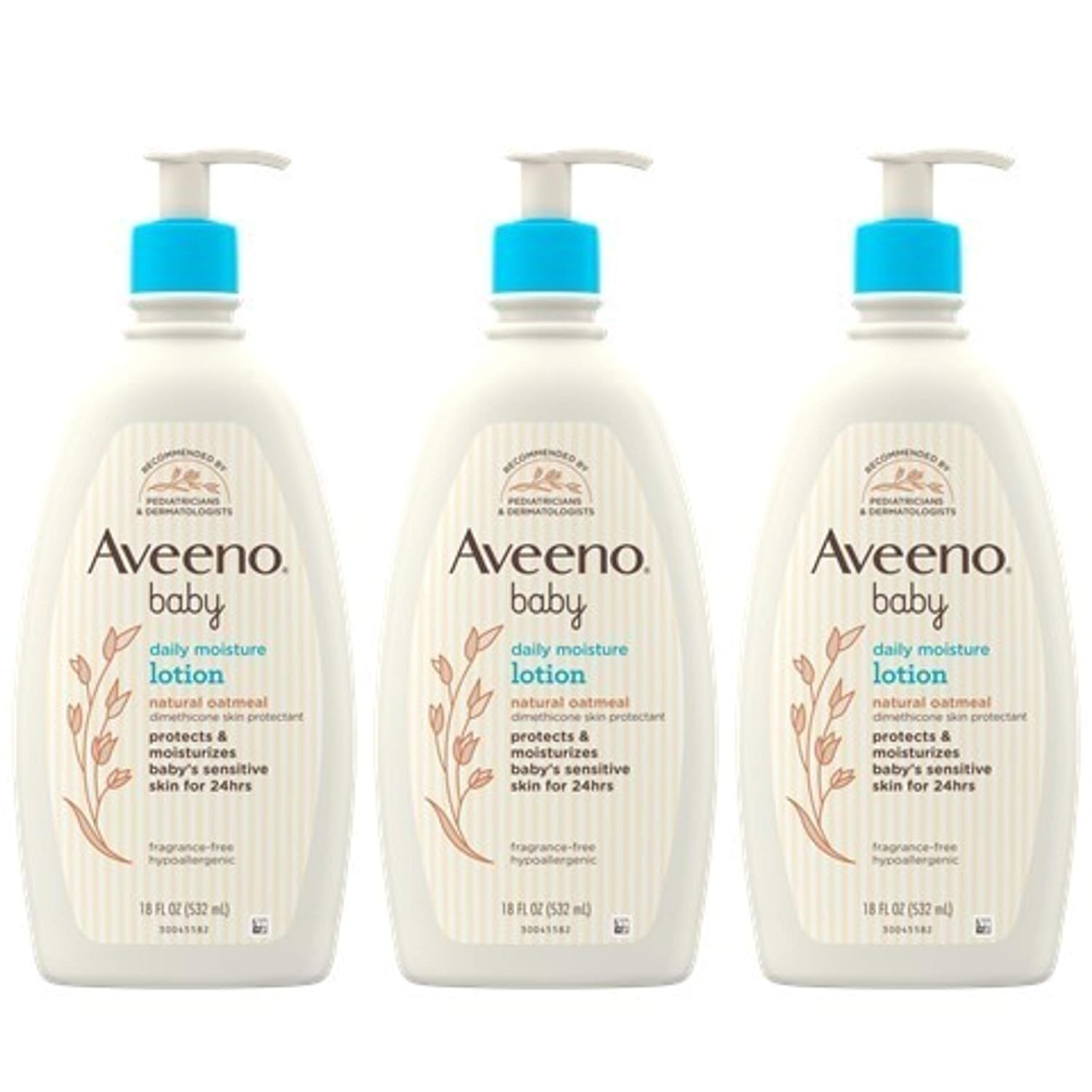 Aveeno Baby Aveeno Baby Daily Moisture Lotion with Colloidal Oatmeal & Dimethicone, 3 X 18 Fl. Oz, 54.0 Fl Oz (Pack of 3)