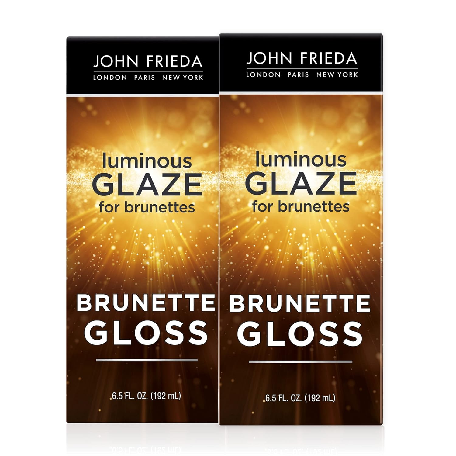 John Frieda Brilliant Brunette Luminous Hair Glaze, Color Enhancing Glaze, Designed To Fill Damaged Areas For Smooth, Glossy Brown Color, 6.5 Oz (Pack Of 2)