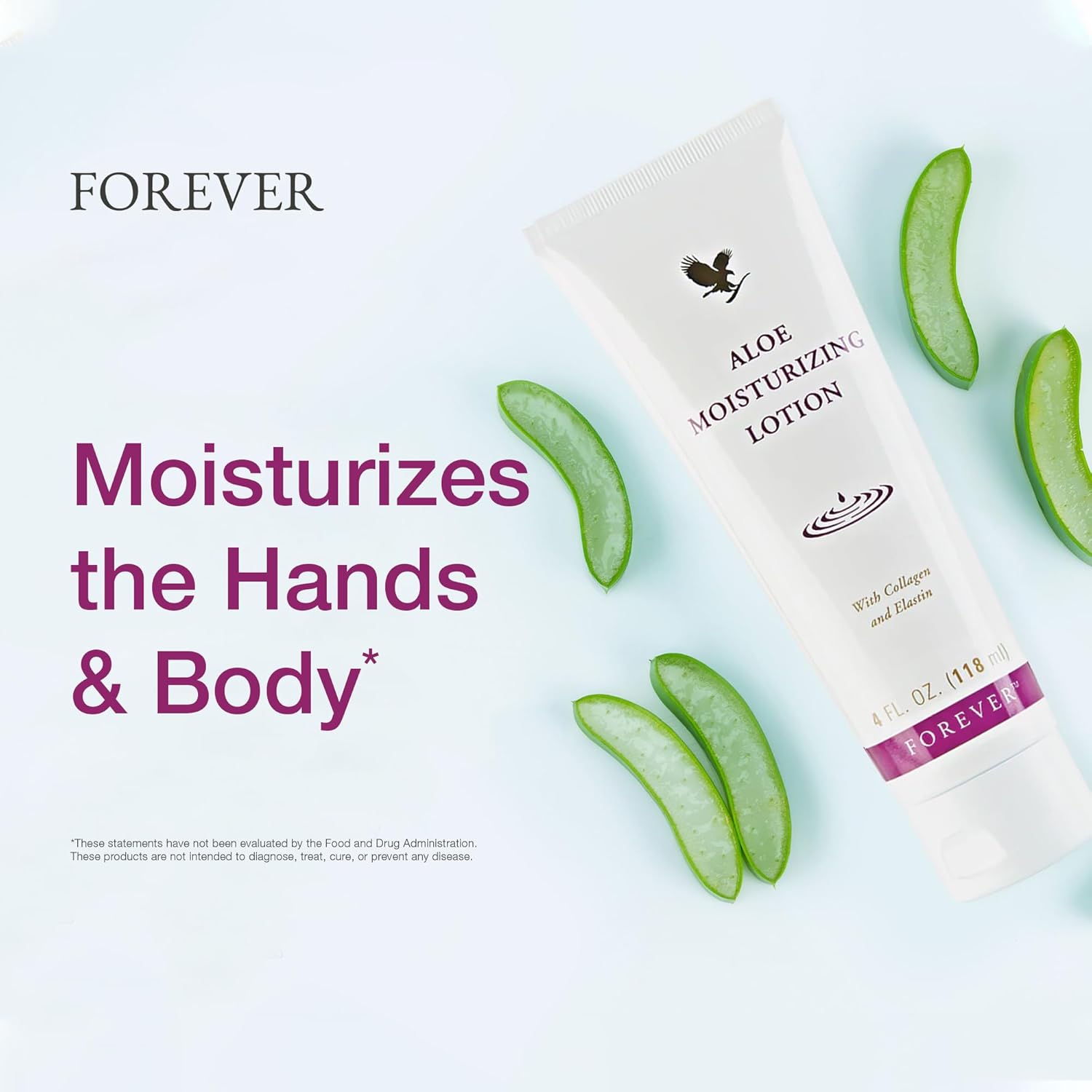 Forever Living - Aloe Moisturizing Lotion, Deep Hydration With Aloe Vera, Collagen, And Elastin, For Hands And Body, 4 Fl Oz : Beauty & Personal Care