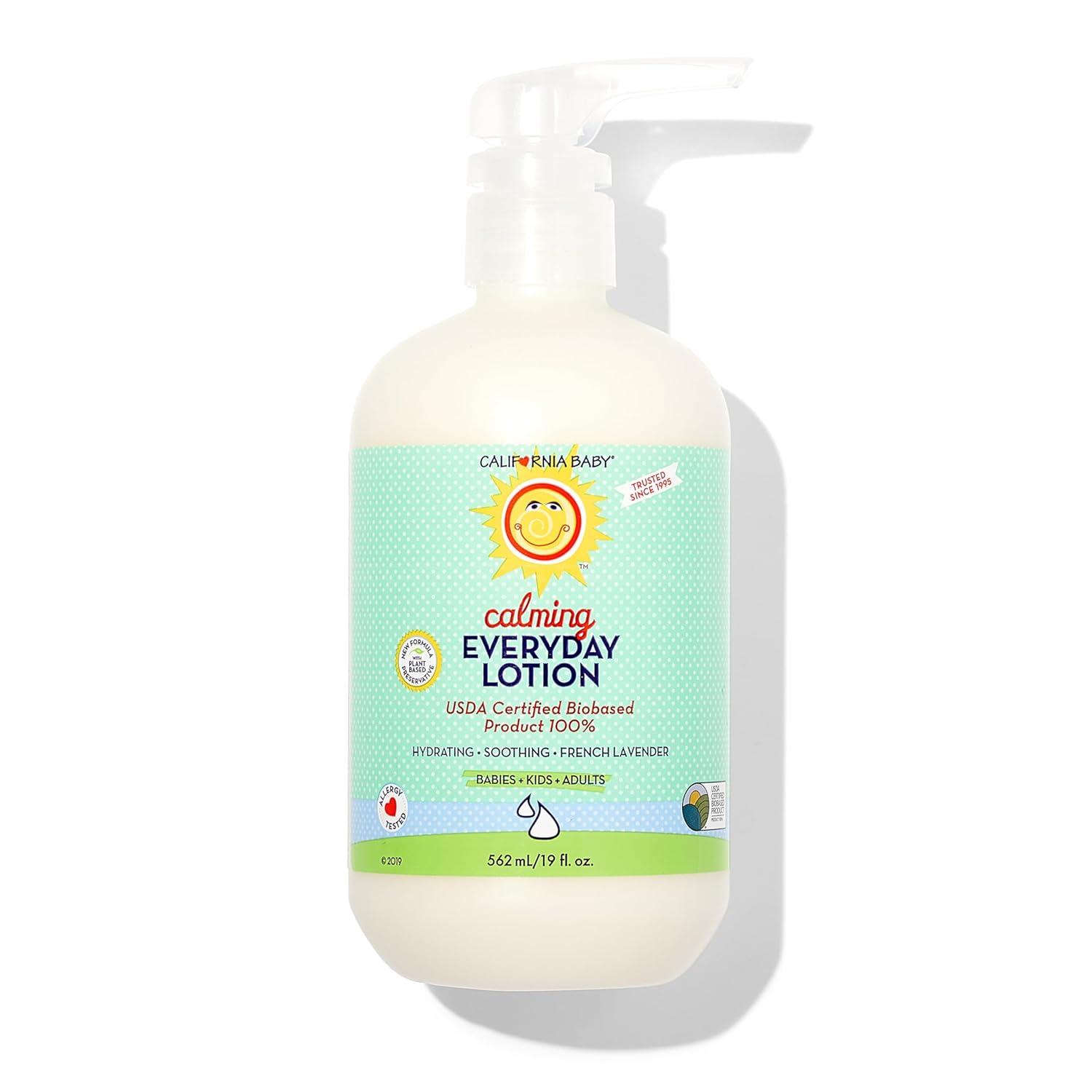 California Baby Calming Lotion | 100% Plant-Based Moisturizer | Lavender Baby Lotion | Face Moisturizer For Dry Skin | Hypoallergenic | 19 Oz / 562 Ml