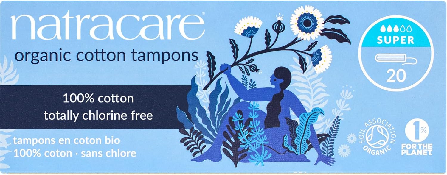 Natracare 2000 Organic All Cotton Non-Applicator Tampons 20 Count