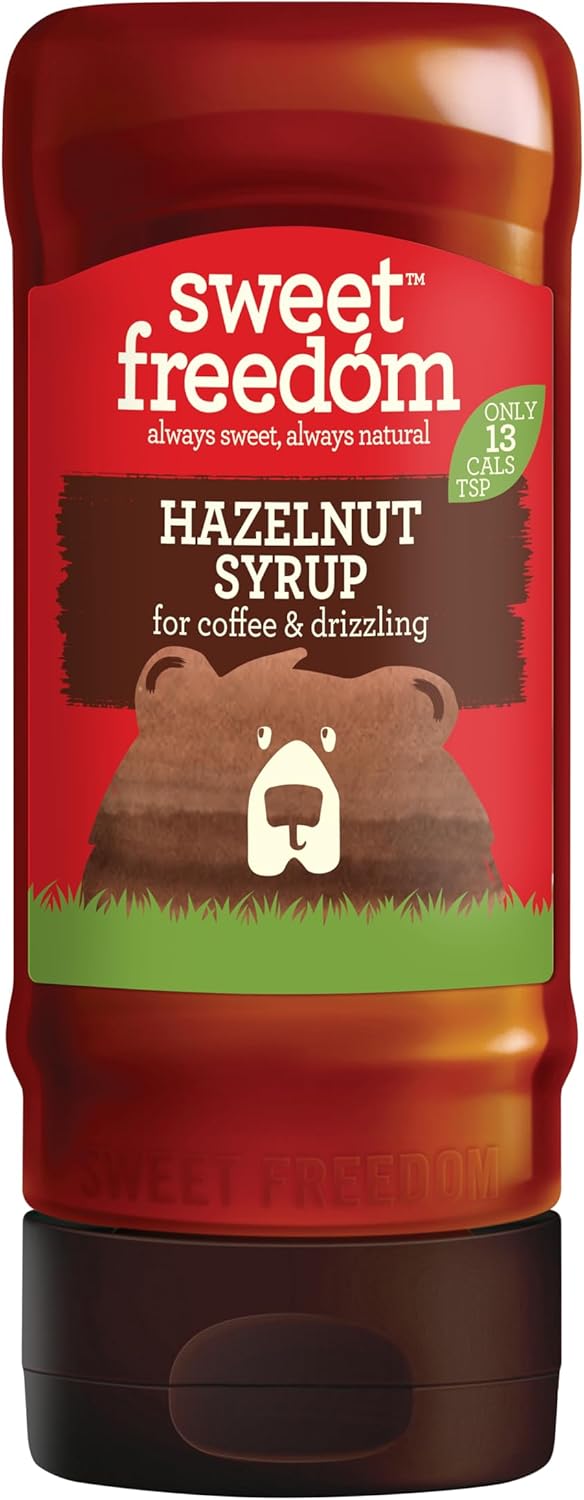 Sweet Freedom Hazelnut Syrup - 350 G | Natural Great Taste With Sweetness Derived From Fruit | Ideal For Coffee, Baking & Dessert | No Preservatives Or Allergens | Vegan | Only 13 Cal Per Teaspoon