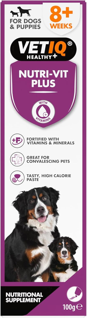 VETIQ Nutri-Vit Plus Vitamin Supplement Paste For Dogs & Puppies, Helps to Provide Extra Energy & Nutrition For Poor Eaters And Support When Off Their Food, 100 g?MCH0205