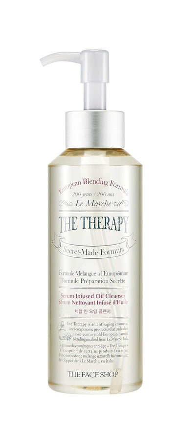 The Face Shop The Therapy Serum Infused Oil Cleanser | Deep Moisturizing Gel-Oil Cleanser For Thoroughly Soft Foam Cleansing | Leave Skin Hydrated & Comfortable | 7.6 Fl. Oz,K-Beauty