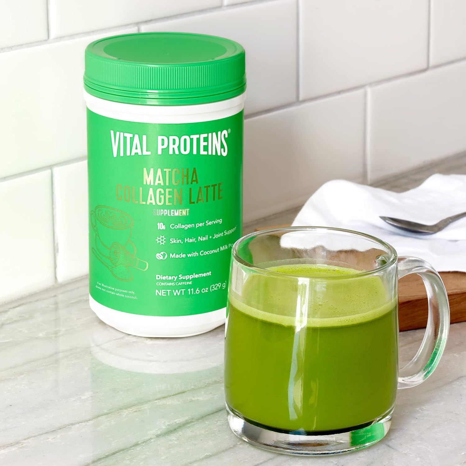 Vital Proteins Vanilla Matcha Collagen Latte Powder, 9.3 OZ : Health & Household